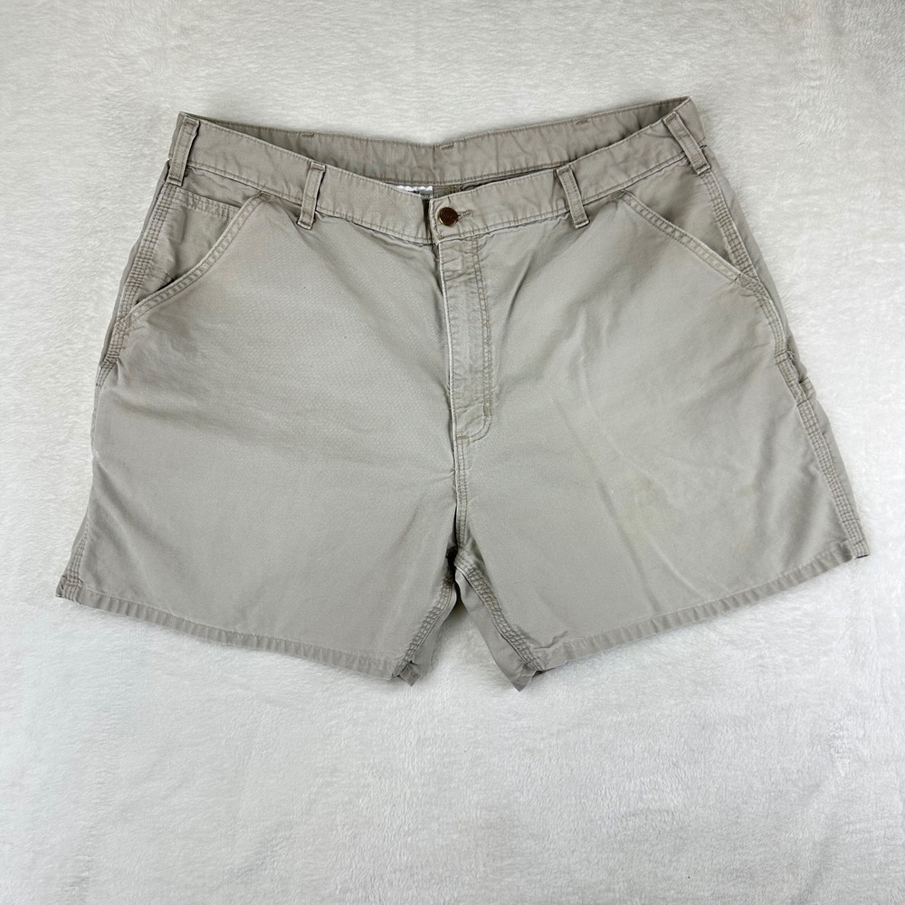Carhartt Carpenter Shorts Mens Canvas B144 TAN Relaxed 40 Tan Utility Cotton